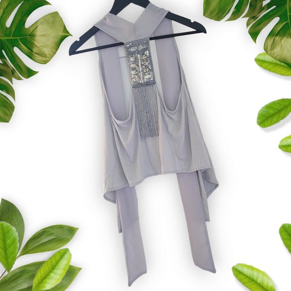 silence + noise Tops - Silence + Noise Embellished Vest / Open Blouse, sz Small